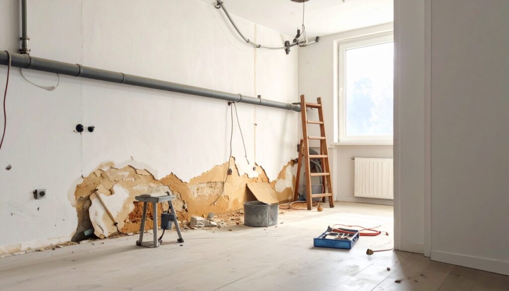 filtración de agua en pared