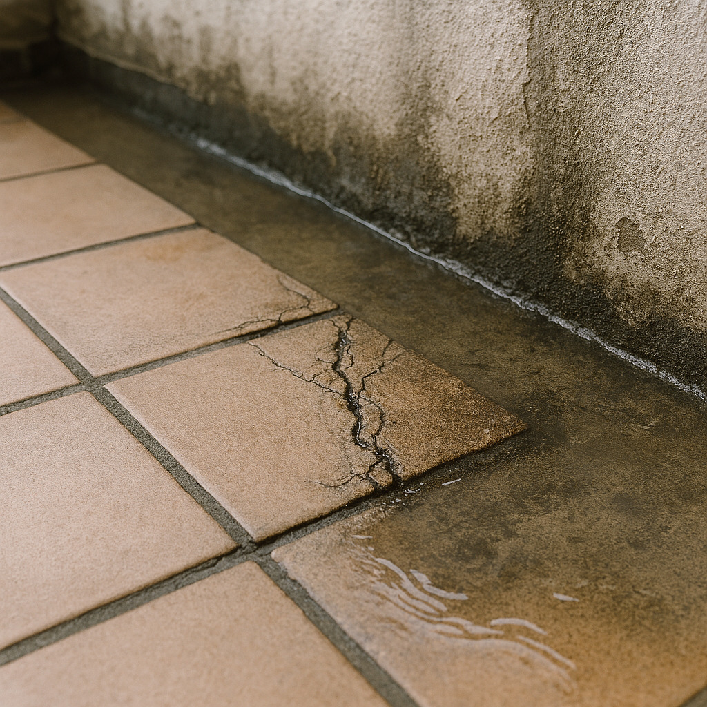 filtración de agua por la terraza