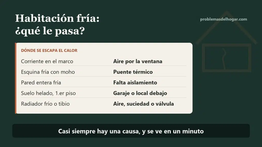 Habitación fría que no se calienta como el resto de la casa